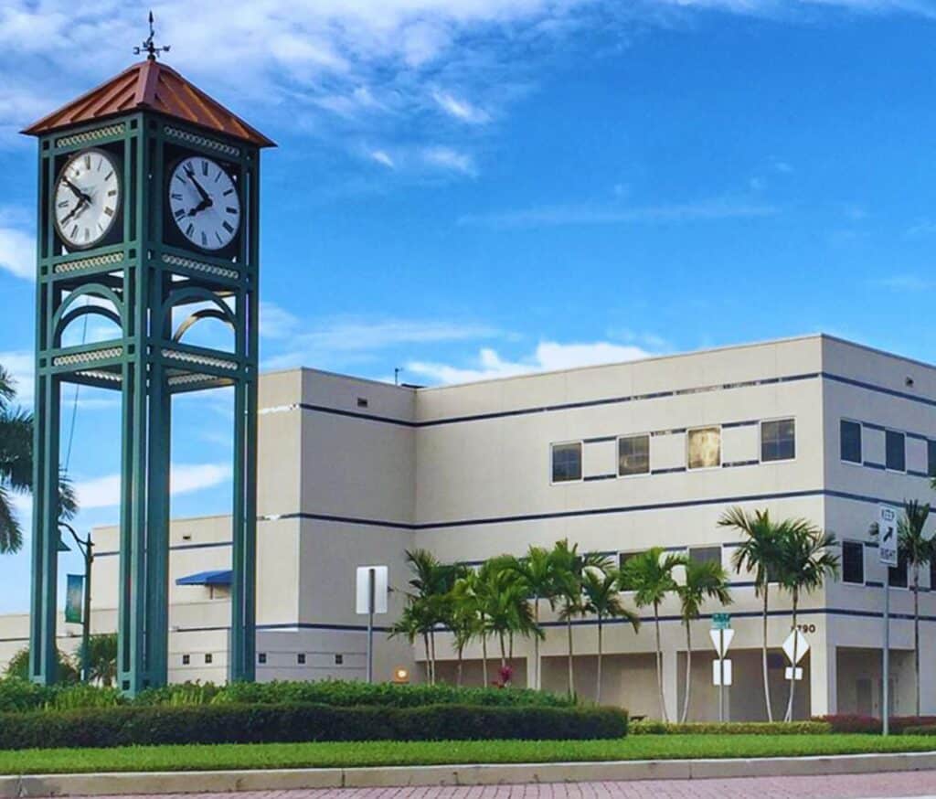 City Hall of Margate and Clock Tower, Margate, FL