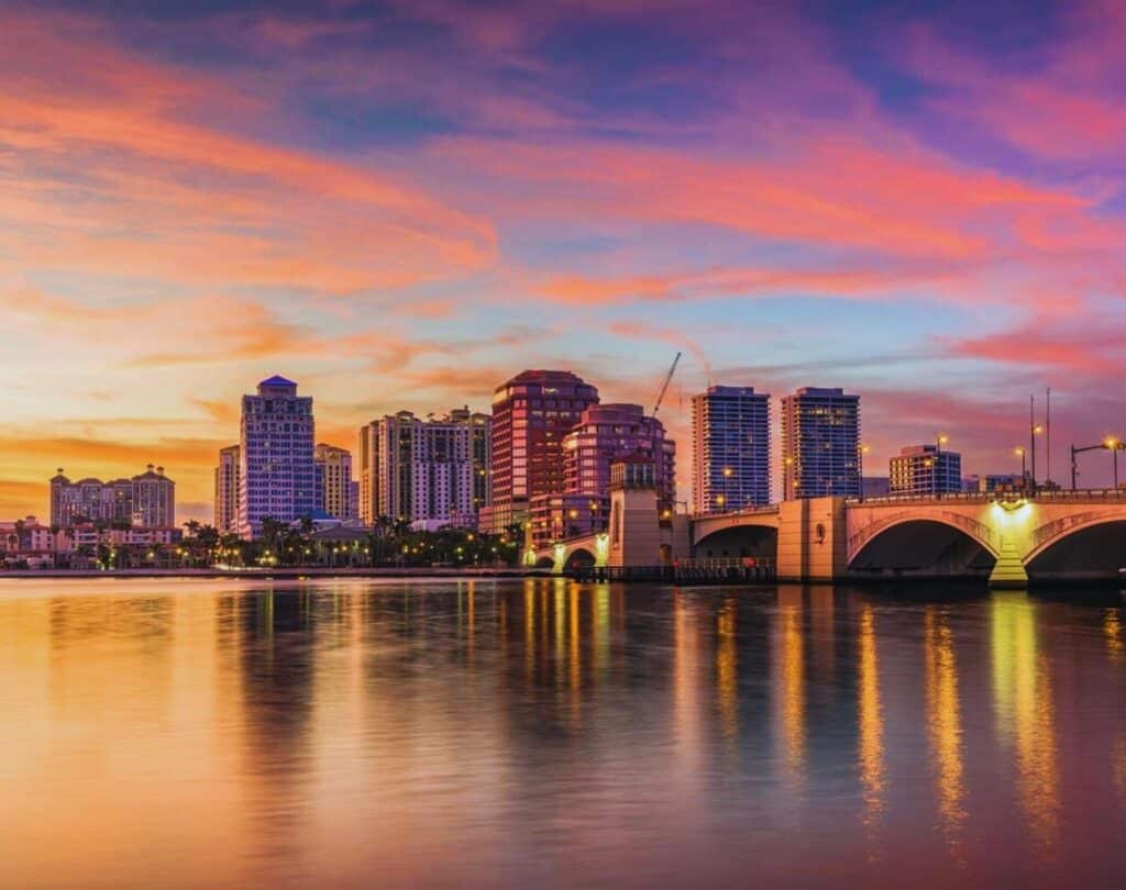 Downtown skyline on the intracoastal waterway, Palm Beach County